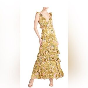 NWOT Amur Floral Ruffle Maxi Dress